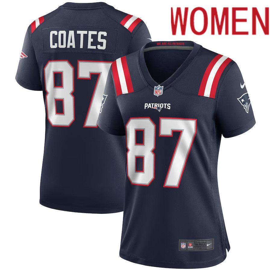 Women New England Patriots #87 Ben Coates Nike Navy Game Retired Player NFL Jersey->women nfl jersey->Women Jersey